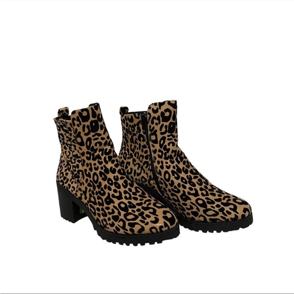 Quipid leopard animal print chunky moto boots - Picture 3 of 17